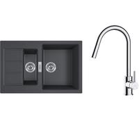 Conjunto fregadero Tectonite Franke Sirius 2.0 143.0618.687, grifo de cocina Oltens Litla 35204100