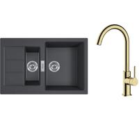 Conjunto fregadero Tectonite Franke Sirius 2.0 143.0618.687, grifo de cocina Oltens Skafta 35206800