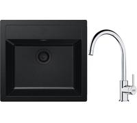 Conjunto fregadero Tectonite Franke Sirius SID 143.0702.425, grifo de cocina Franke Lina 115.0693.228