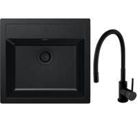 Conjunto fregadero Tectonite Franke Sirius SID 143.0702.425, grifo de cocina Hagser Emma HGR70000035