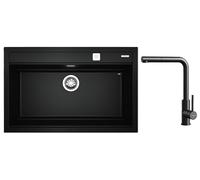 Conjunto fregadero Tegranit Teka Nova XXL 115230057, grifo de cocina Teka Uni 116020023