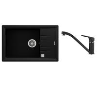 Conjunto fregadero Tegranit Teka Stone 115330038, grifo de cocina Teka MTP 46913020Q