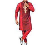 Conjunto genérico africano para hombres camiseta y pantalón para hombre africano traje tribal tradicional una fusión entre herencia y moda contemporánea ahumado hombre, Vino azul, XXL