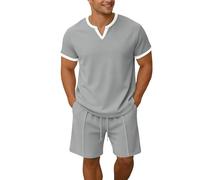 Conjunto genérico Chándal para hombre verano estampado en relieve camisetas y pantalones cortos para hombres conjunto de chándal de manga corta para correr ropa deportiva de verano trajes playa