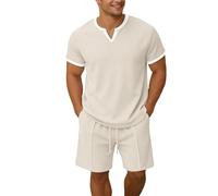 Conjunto genérico Chándal para hombre verano estampado en relieve camisetas y pantalones cortos para hombres conjunto de chándal de manga corta para correr ropa deportiva de verano trajes playa