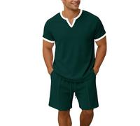 Conjunto genérico Chándal para hombre verano estampado en relieve camisetas y pantalones cortos para hombres conjunto de chándal de manga corta para correr ropa deportiva de verano trajes playa
