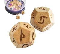 Conjunto genérico de de adivinación, juego de dados de adivinación, 2 dados de madera, pequeño conjunto de coleccionables para el entretenimiento, la decoración del hogar, pequeños runiqu