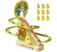 Conjunto genérico de juguetes de pato eléctrico - Pista de carreras de pato que escaleras con 9 patos | Luces LED y música, Montañas rusas Divertidas para, patos trepadores