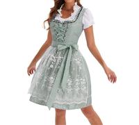 Conjunto genérico de oktoberfest para mujer, vestido tradicional bávaro de manga corta, disfraz de camarera cerveza, disfraz de halloween carnival para mujer, verde, XL