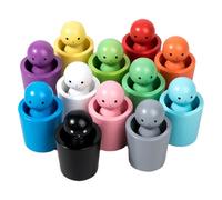 Conjunto genérico de S Peg con Tazas de Madera - Juguetes educativos, Reconocimiento DS Colores y Prácticas de Coincidencia con Tazas de Clasificación de Colores | Material educativo