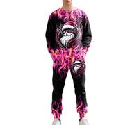 Conjunto genérico de sudadera con cuello redondo y pantalones de correr de Santa Claus para hombre, pijamas casuales para Navidad, conjuntos de pijamas cálidos para otoño e invierno Merry Christmas