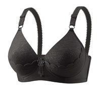 Conjunto genérico de vajilla plato hondo sujetadores de alto apoyo para mujeres, correa ajustable, cobertura completa, cómoda, sin armaduras, sin hilos conjunto de plato taza, Le Noir, 42