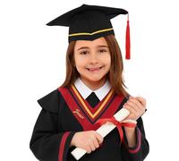 Conjunto genérico de vestido y toque de graduación 2026 para niños niñas niñas niñas traje clásico de ceremonia académica (Black, 7-8 Years)