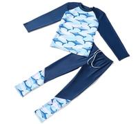 Conjunto genérico Due Pezzi da Bagno Ragazzo Con Maglietta Manica Lunga UPF50+ Comodi Leggeri per Nuoto e Surf in Piscina Estate 2026, Azul cielo1, 9-10 años