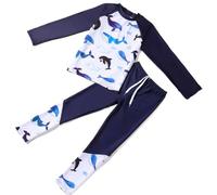 Conjunto genérico Due Pezzi da Bagno Ragazzo Con Maglietta Manica Lunga UPF50+ Comodi Leggeri per Nuoto e Surf in Piscina Estate 2026, blanco 2, 9-10 años