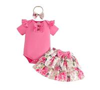 Conjunto genérico para bebé, niña, diseño de pajarita con volantes y falda de 3 a 18 meses (3 - 6 meses)