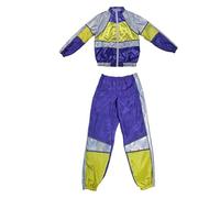 Conjunto genérico para hombre brillante galáctico estampado estrella conjunto pantalón chaqueta espacial retro disco estilo futurista evento temático traje aventura imaginativa cósmica, amarillo, XXL