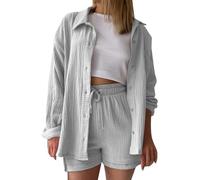 Conjunto genérico para mujer de 3 piezas de verano casual en camisa de crop top sin mangas y pantalones cortos casuales chándal de playa, correr deporte casual conjuntos de canalé lounge set chic