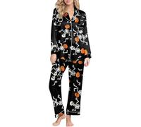 Conjunto genérico para mujer, elegante y elegante, con estampado humorístico, para mujer, camiseta de manga larga y pantalones cómodos, ideal para una velada cómoda, Le Noir, L