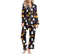 Conjunto genérico para mujer, pijama estampado humorístico para mujer, camiseta de manga larga y pantalones cómodos, ideal para una velada cómoda, Le Noir, M