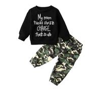 Conjunto genérico Sudadera bebé niño conjunto bebe unisex otoño primavera invierno conjunto bebé bebé niño 2 piezas conjuntos sudadera, A-le negro, 18-24 meses