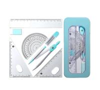 Conjunto Geometría Geometría Del Estudiante 7pcs Conjunto Herramientas Dawing Estudiante Con Herramientas Borrador Borrador Cuadrado Y Regla