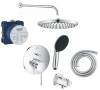 Conjunto grifo de bañera y ducha Grohe Essence 24058001, ducha con efecto lluvia Grohe Vitalio Start Shower System 26815000, 35600000, 27851000, 26962001, 27940001, 28741002