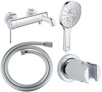 Conjunto grifo de bañera y ducha Grohe Essence 33624001, alcachofa de ducha Grohe Rainshower 26574000, 27074000, 22112000