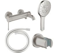 Conjunto grifo de bañera y ducha Grohe Essence 33624DC1, alcachofa de ducha Grohe Rainshower SmartActive 130 26574DC0, 27074DC0, 28362DC1