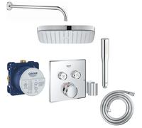 Conjunto grifo de bañera y ducha Grohe Grohtherm SmartControl 29125000, ducha con efecto lluvia Grohe Vitalio Comfort 26695000, 35600000, 27400000, 27851000, 28741002