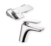 Conjunto grifo de bañera y ducha Kludi Balance 524450575, grifo para lavabo Kludi Balance 520260575