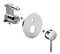 Conjunto grifo de bañera y ducha Kronenbach Lima 2.0 100.2103CRKB, sistema empotrado para grifo Kronenbach Universal 01800180 KB