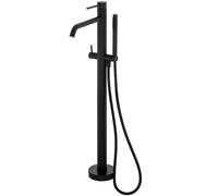 Conjunto grifo de bañera y ducha Kronenbach Lima 2.0 Black 100.1162SMKB, base de empotramiento Kronenbach Aqa 2.0 23491004KB