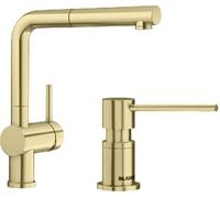 Conjunto grifo de cocina Blanco Linus-S 526684, dispensador de líquidos Blanco Lato 526699