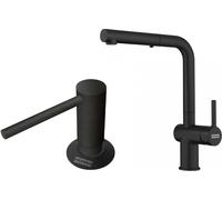 Conjunto grifo de cocina Franke Active 115.0653.382, dispensador de líquidos Franke Comfort 112.0753.277