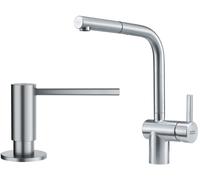 Conjunto grifo de cocina Franke Atlas 115.0521.439, dispensador de líquidos Franke Atlas 112.0717.084