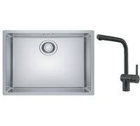 Conjunto grifo de cocina Franke Atlas 115.0550.427, fregadero de acero Franke Maris 122.0525.271