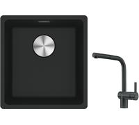 Conjunto grifo de cocina Franke Atlas 115.0550.427, fregadero de granito Franke Maris 125.0687.248