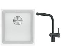 Conjunto grifo de cocina Franke Atlas 115.0550.427, fregadero de granito Franke Maris 125.0687.251