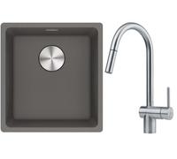 Conjunto grifo de cocina Franke Atlas 115.0590.047, fregadero de granito Franke Maris 125.0698.001