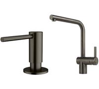 Conjunto grifo de cocina Franke Atlas 115.0628.207, dispensador de líquidos Franke Atlas 112.0717.103