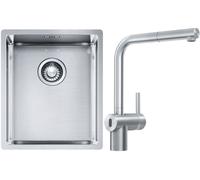 Conjunto grifo de cocina Franke Atlas Neo Sensor 115.0625.523, fregadero de acero Franke Box 127.0453.653