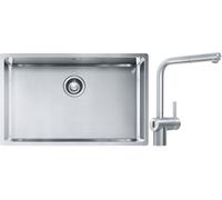 Conjunto grifo de cocina Franke Atlas Neo Sensor 115.0625.523, fregadero de acero Franke Box 127.0453.658