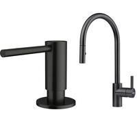 Conjunto grifo de cocina Franke Eos 115.0613.671, dispensador de líquidos Franke Atlas 112.0717.102