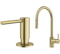 Conjunto grifo de cocina Franke Eos 115.0681.244, dispensador de líquidos Franke Atlas 112.0717.105