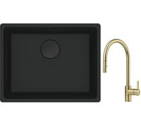 Conjunto grifo de cocina Franke Eos 115.0681.244, fregadero de granito Franke Maris 125.0697.759
