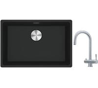 Conjunto grifo de cocina Franke Eos 120.0179.979, fregadero de granito Franke Maris 125.0686.715