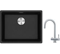 Conjunto grifo de cocina Franke Eos 120.0179.979, fregadero de granito Franke Maris 125.0686.716