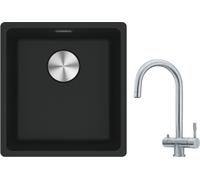 Conjunto grifo de cocina Franke Eos 120.0179.979, fregadero de granito Franke Maris 125.0687.248