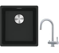 Conjunto grifo de cocina Franke Eos 120.0179.979, fregadero de granito Franke Maris 125.0687.249